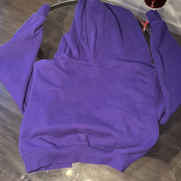 Purple crop TNA COZYAF zip up hoodie - Picture 3 of 4